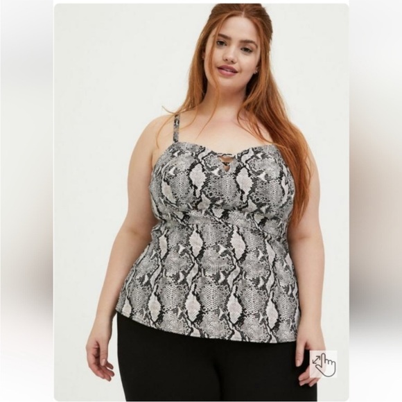 New Torrid sz1 Snake Print Peplum
Bengaline Ladder Detail Cami Top NWT - Picture 3 of 5